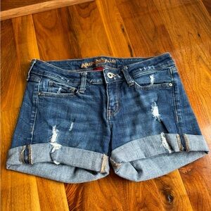 Arizona Jean Company Blue Jean Shorts Distressed Cuffed